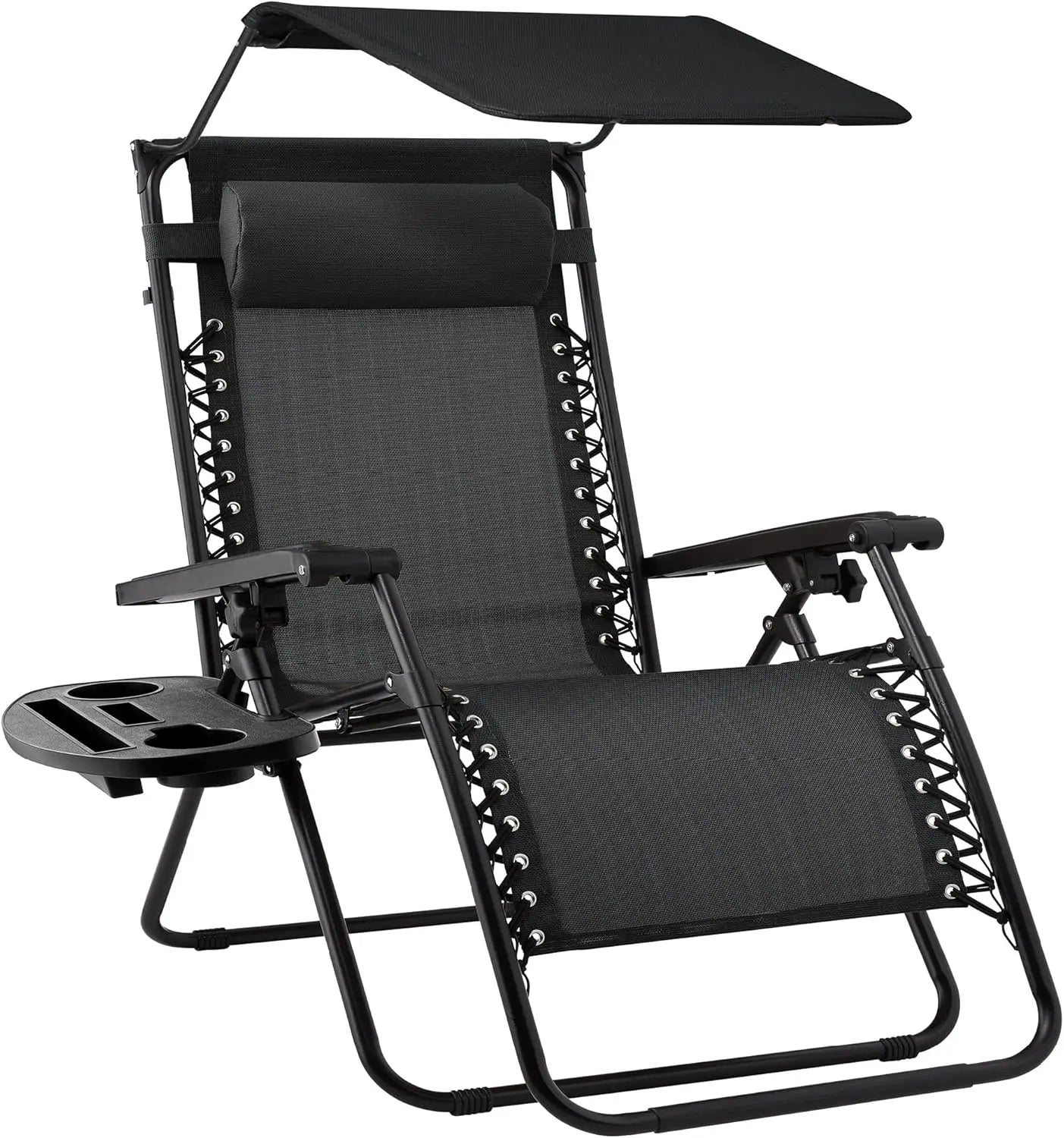 Ultimate Comfort Zero Gravity Portable Recliner™ Camping Patio Outdoor Garden Lounge Chair with Cup Holder Trays Adjustable Pillow