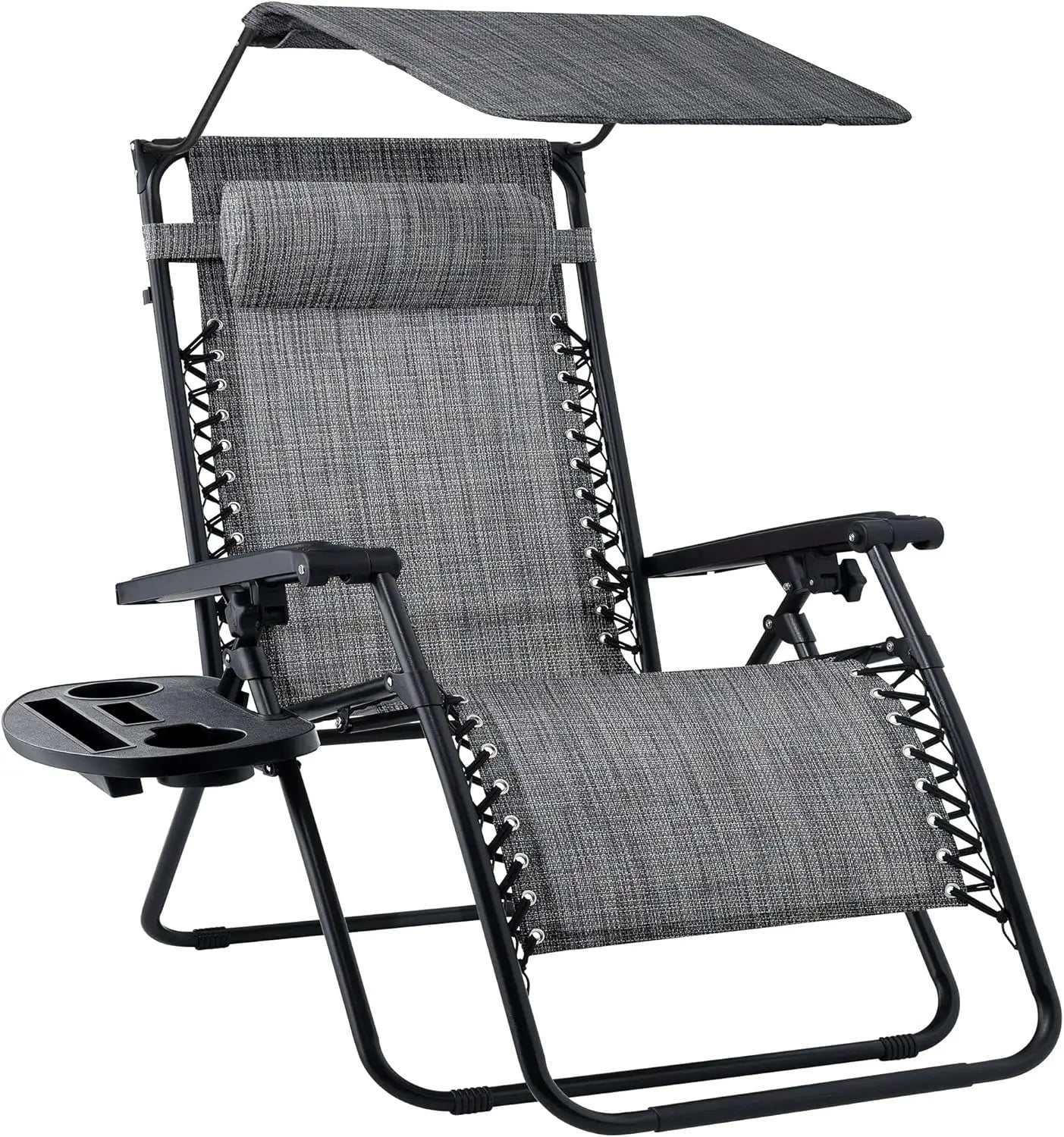 Ultimate Comfort Zero Gravity Portable Recliner™ Camping Patio Outdoor Garden Lounge Chair with Cup Holder Trays Adjustable Pillow