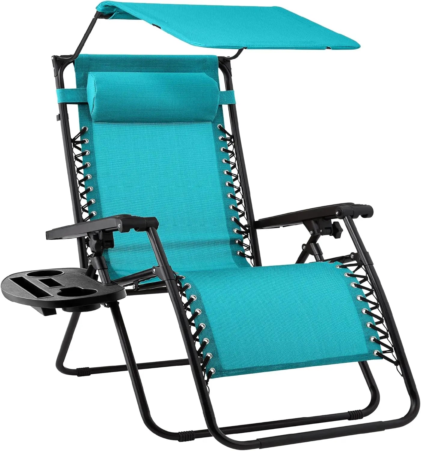 Ultimate Comfort Zero Gravity Portable Recliner™ Camping Patio Outdoor Garden Lounge Chair with Cup Holder Trays Adjustable Pillow