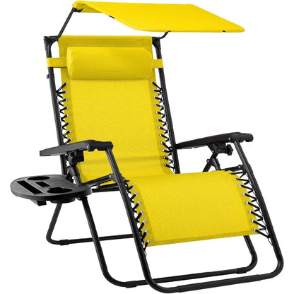 Ultimate Comfort Zero Gravity Portable Recliner™ Camping Patio Outdoor Garden Lounge Chair with Cup Holder Trays Adjustable Pillow