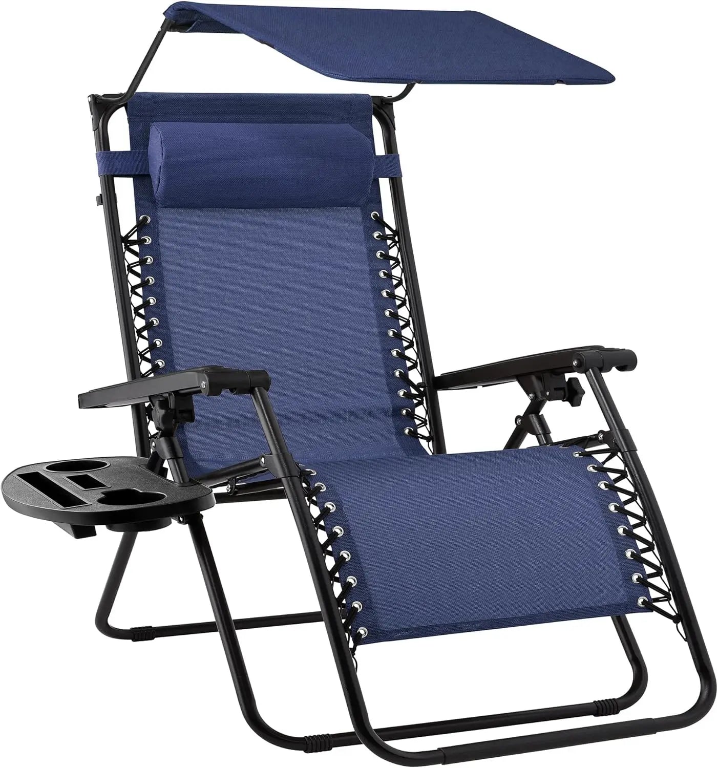 Ultimate Comfort Zero Gravity Portable Recliner™ Camping Patio Outdoor Garden Lounge Chair with Cup Holder Trays Adjustable Pillow