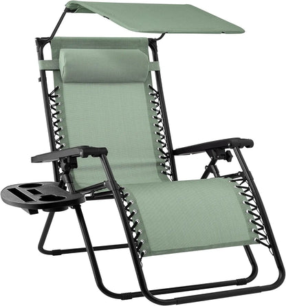 Ultimate Comfort Zero Gravity Portable Recliner™ Camping Patio Outdoor Garden Lounge Chair with Cup Holder Trays Adjustable Pillow