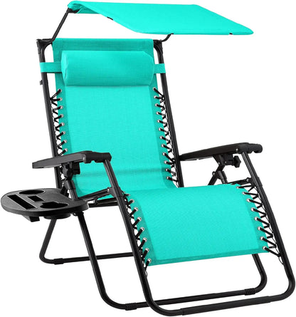 Ultimate Comfort Zero Gravity Portable Recliner™ Camping Patio Outdoor Garden Lounge Chair with Cup Holder Trays Adjustable Pillow