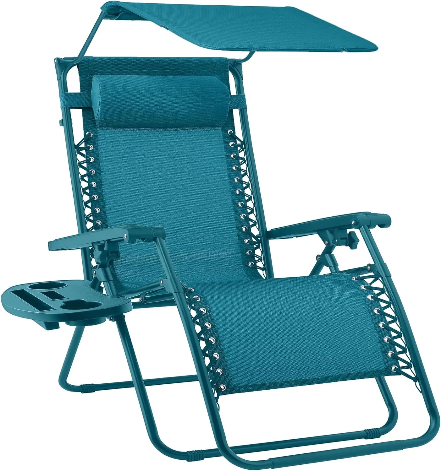 Ultimate Comfort Zero Gravity Portable Recliner™ Camping Patio Outdoor Garden Lounge Chair with Cup Holder Trays Adjustable Pillow