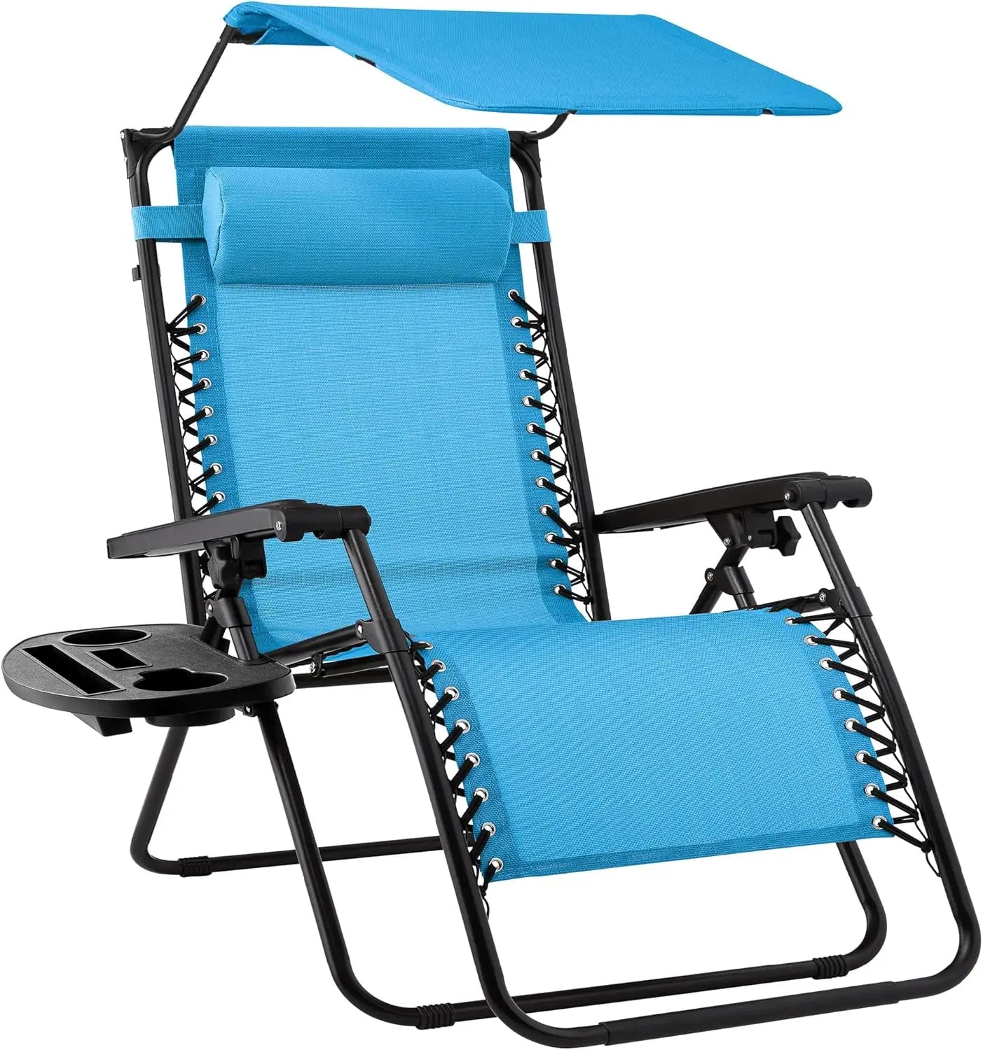 Ultimate Comfort Zero Gravity Portable Recliner™ Camping Patio Outdoor Garden Lounge Chair with Cup Holder Trays Adjustable Pillow