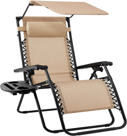 Ultimate Comfort Zero Gravity Portable Recliner™ Camping Patio Outdoor Garden Lounge Chair with Cup Holder Trays Adjustable Pillow