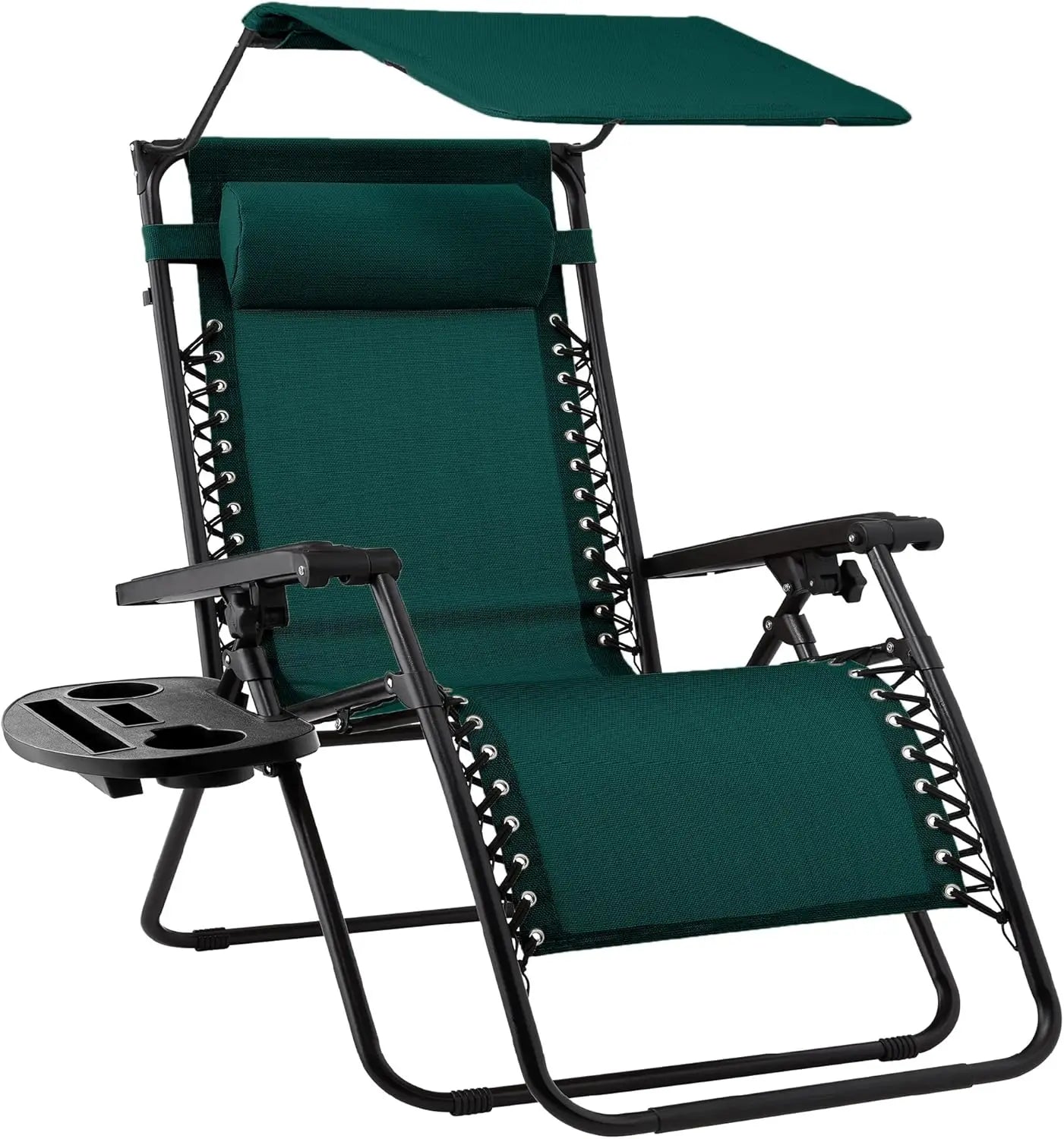 Ultimate Comfort Zero Gravity Portable Recliner™ Camping Patio Outdoor Garden Lounge Chair with Cup Holder Trays Adjustable Pillow