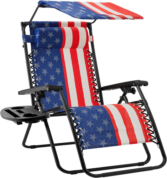 Ultimate Comfort Zero Gravity Portable Recliner™ Camping Patio Outdoor Garden Lounge Chair with Cup Holder Trays Adjustable Pillow