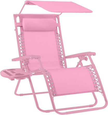 Ultimate Comfort Zero Gravity Portable Recliner™ Camping Patio Outdoor Garden Lounge Chair with Cup Holder Trays Adjustable Pillow