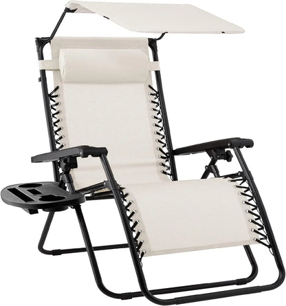 Ultimate Comfort Zero Gravity Portable Recliner™ Camping Patio Outdoor Garden Lounge Chair with Cup Holder Trays Adjustable Pillow
