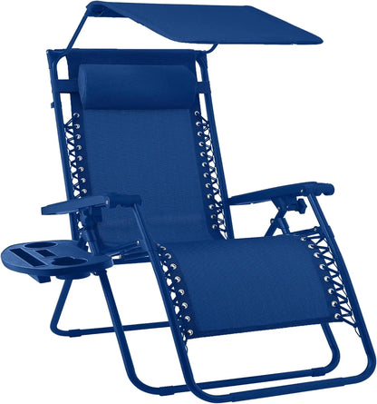 Ultimate Comfort Zero Gravity Portable Recliner™ Camping Patio Outdoor Garden Lounge Chair with Cup Holder Trays Adjustable Pillow