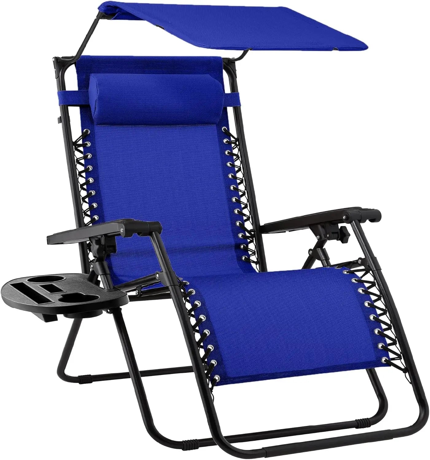 Ultimate Comfort Zero Gravity Portable Recliner™ Camping Patio Outdoor Garden Lounge Chair with Cup Holder Trays Adjustable Pillow