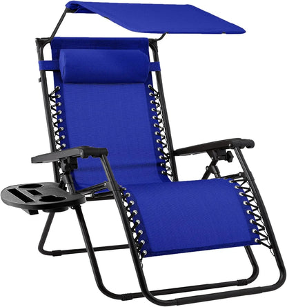 Ultimate Comfort Zero Gravity Portable Recliner™ Camping Patio Outdoor Garden Lounge Chair with Cup Holder Trays Adjustable Pillow