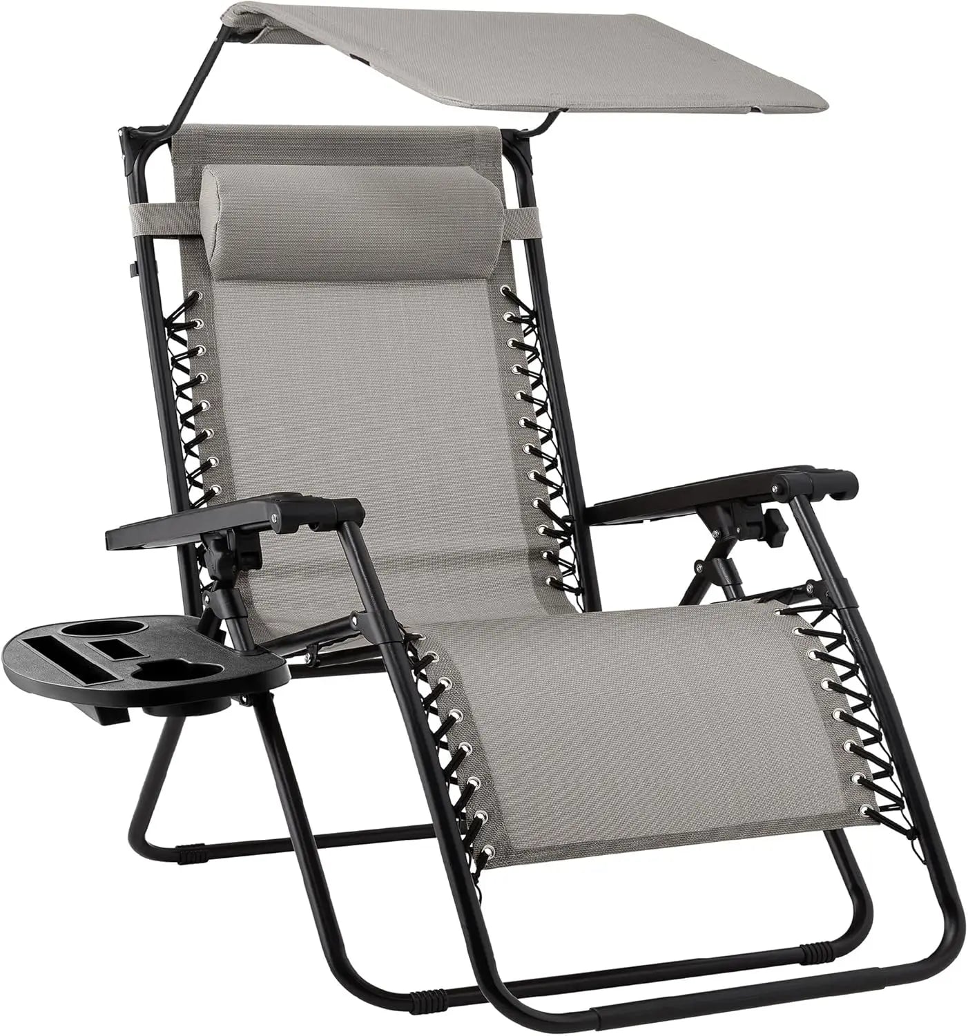 Ultimate Comfort Zero Gravity Portable Recliner™ Camping Patio Outdoor Garden Lounge Chair with Cup Holder Trays Adjustable Pillow