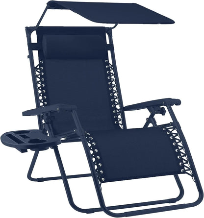 Ultimate Comfort Zero Gravity Portable Recliner™ Camping Patio Outdoor Garden Lounge Chair with Cup Holder Trays Adjustable Pillow